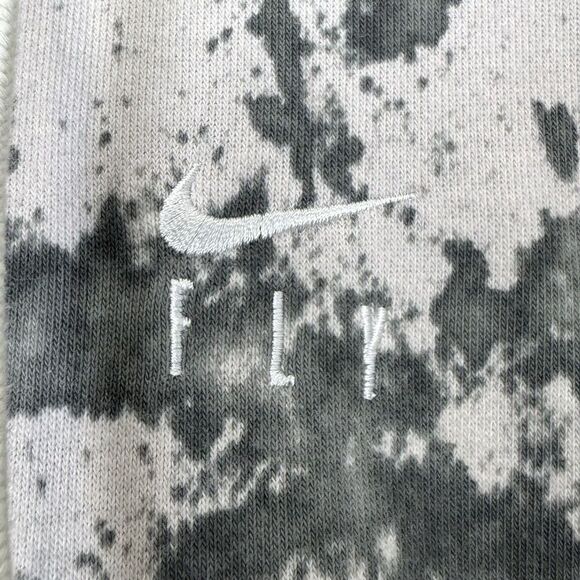Nike Womens Standard Issue Hoodie XL Paint Splatter Gray Zip Pocket FLY Logo - Picture 6 of 9